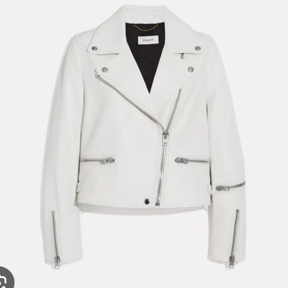 Coach Biker jacket white size 6